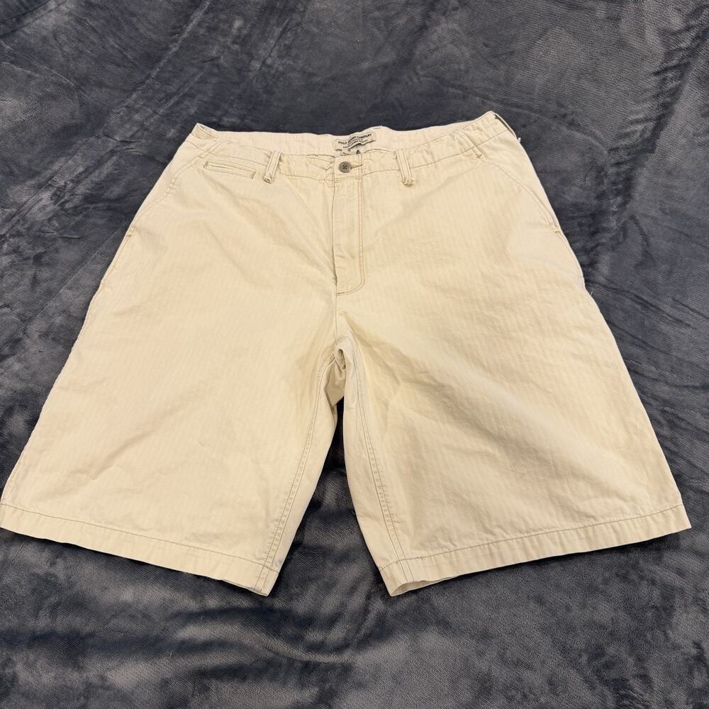 Polo Jeans Company Cargo Shorts Mens 38 Khaki Ralph Lauren MFG USRL Surplus VTG